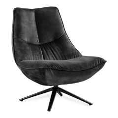 IN.HOUSE Draaifauteuil Monzone Velvet Antraciet