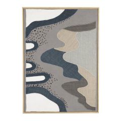 Wanddecoratie Coastal van Zuiver met een blauw en beige abstract patroon.