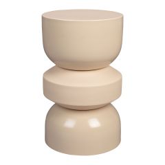 Dutchbone Apollo stool in beige met een unieke, geometrische vorm en matte afwerking.