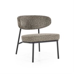 By-Boo Fauteuil Jari met groene bekleding en metalen onderstel, zijaanzicht.