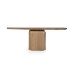 Bruine side table Leon met een modern design en afgeronde hoeken, geplaatst tegen een witte achtergrond.